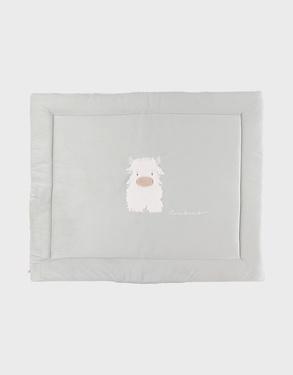 Reversible 75x95 playpen mat in Veloudoux and muslin – Fluffy
