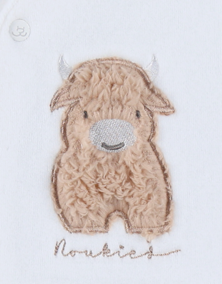 Witte velours pyjama met borduursel – Fluffy
