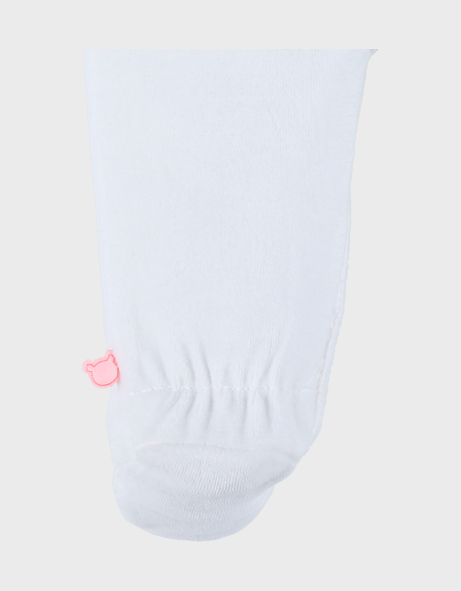 Witte velours pyjama met borduursel – Fluffy
