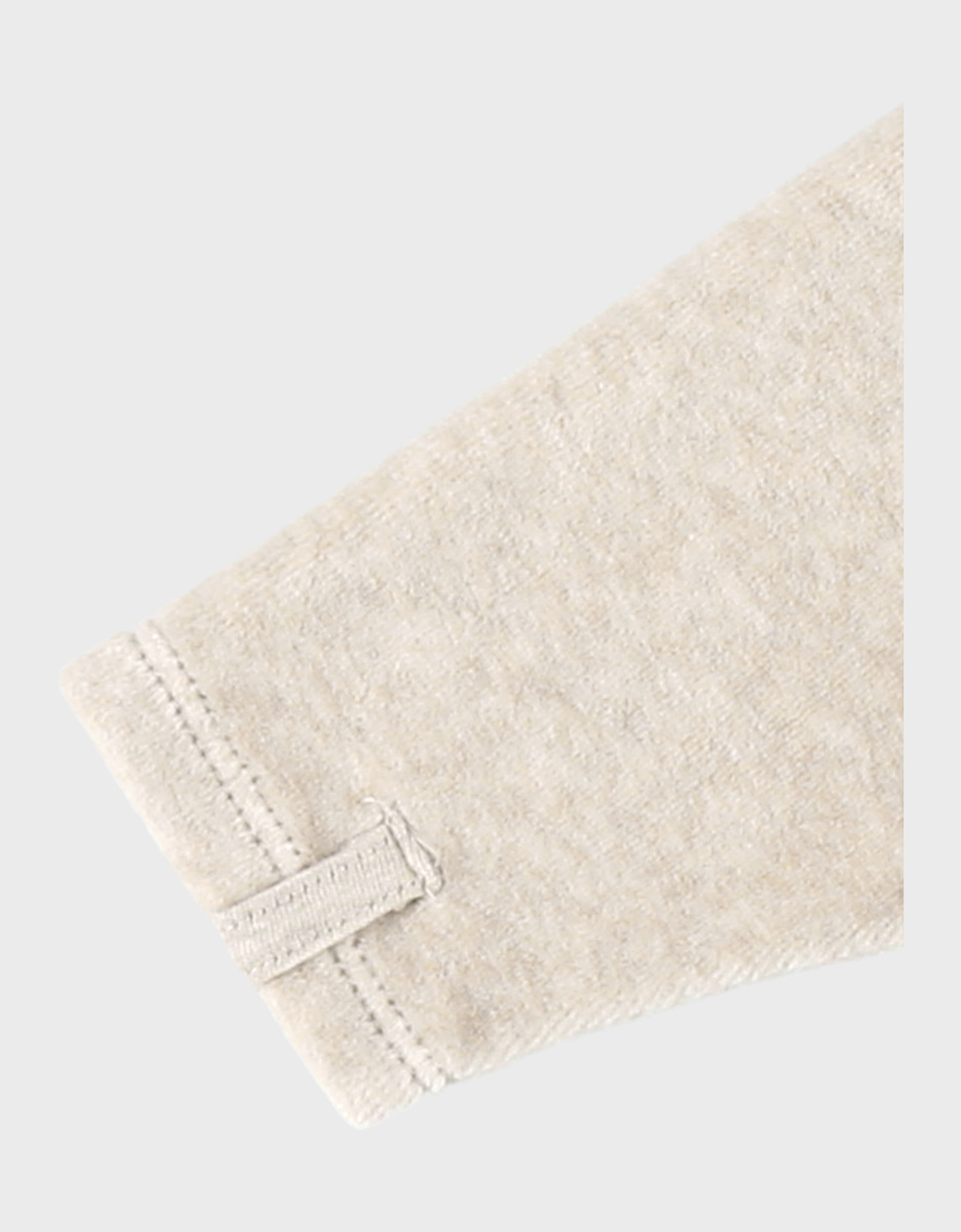 Beige velour sleepsuit with embroidery – Orso
