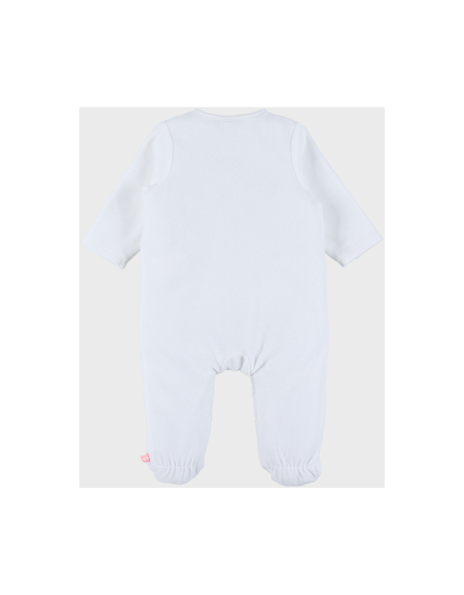 White velour sleepsuit with embroidery – Fluffy
