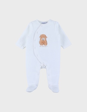White velour sleepsuit with embroidery – Fluffy
