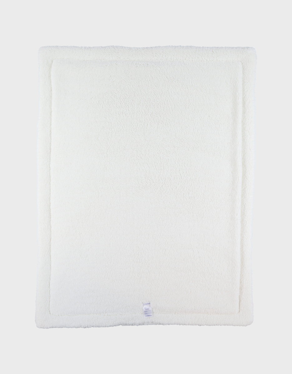 75x100cm muslin and sherpa blanket in ecru