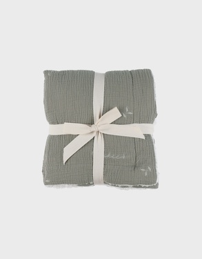 75x100cm muslin and sherpa blanket – khaki

