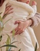 75x100cm muslin and sherpa blanket in ecru
