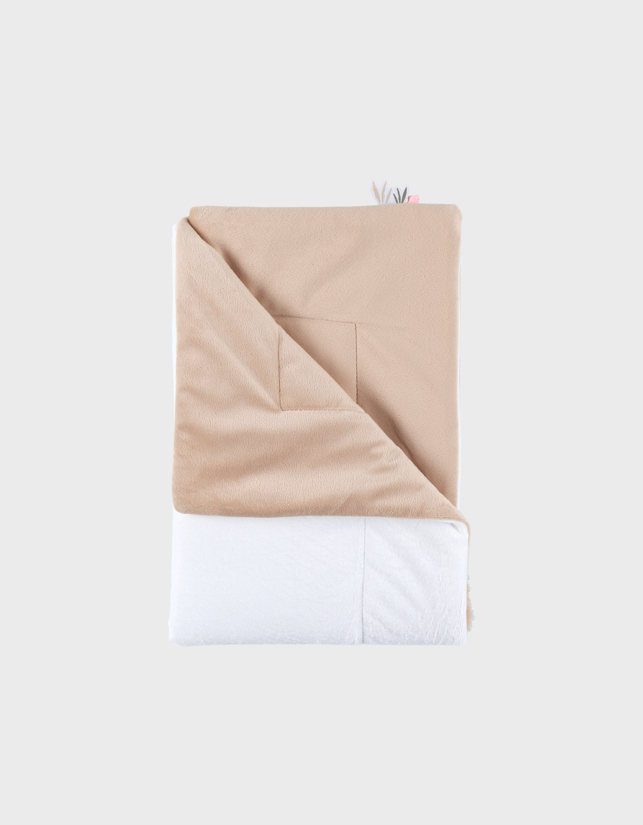 Beige and white Veloudoux® blanket 75x100cm – Fluffy, Orso & Lily