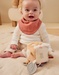 Set of 2 bibs in terry and muslin red and khaki

