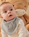 Set of 2 bibs in terry and muslin red and khaki
