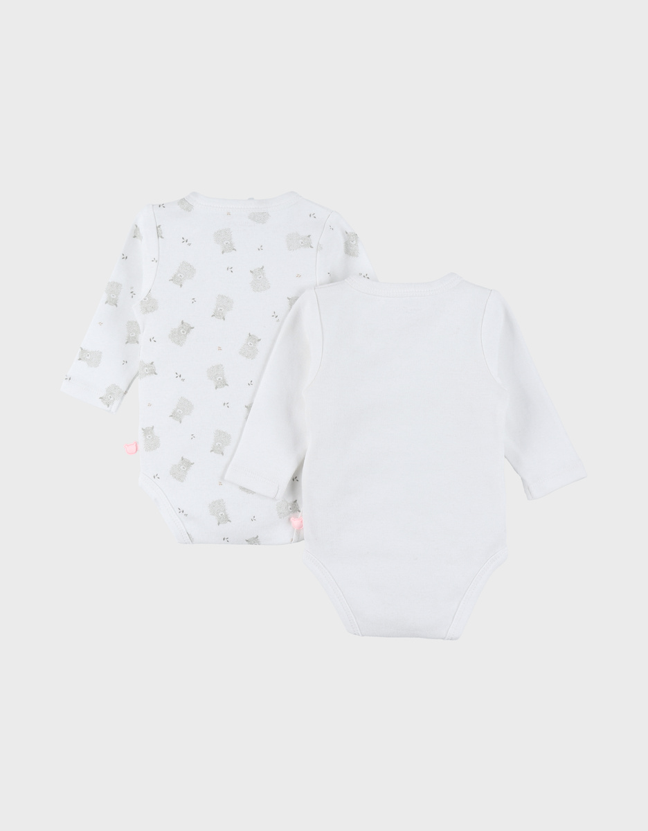 Set of 2 wrap bodysuits in organic jersey cotton
