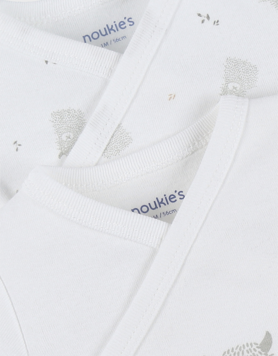 Set of 2 wrap bodysuits in organic jersey cotton
