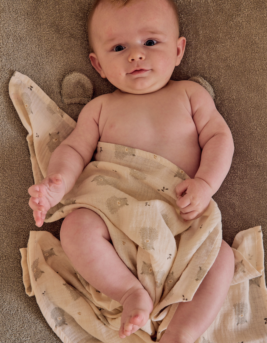 Set of 2 muslin swaddles 120x120cm – Fluffy, Orso & Lily
