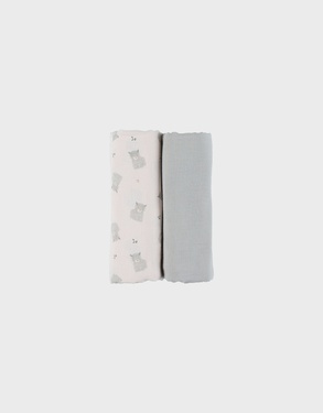 Set of 2 muslin swaddles 120x120cm – Fluffy, Orso & Lily
