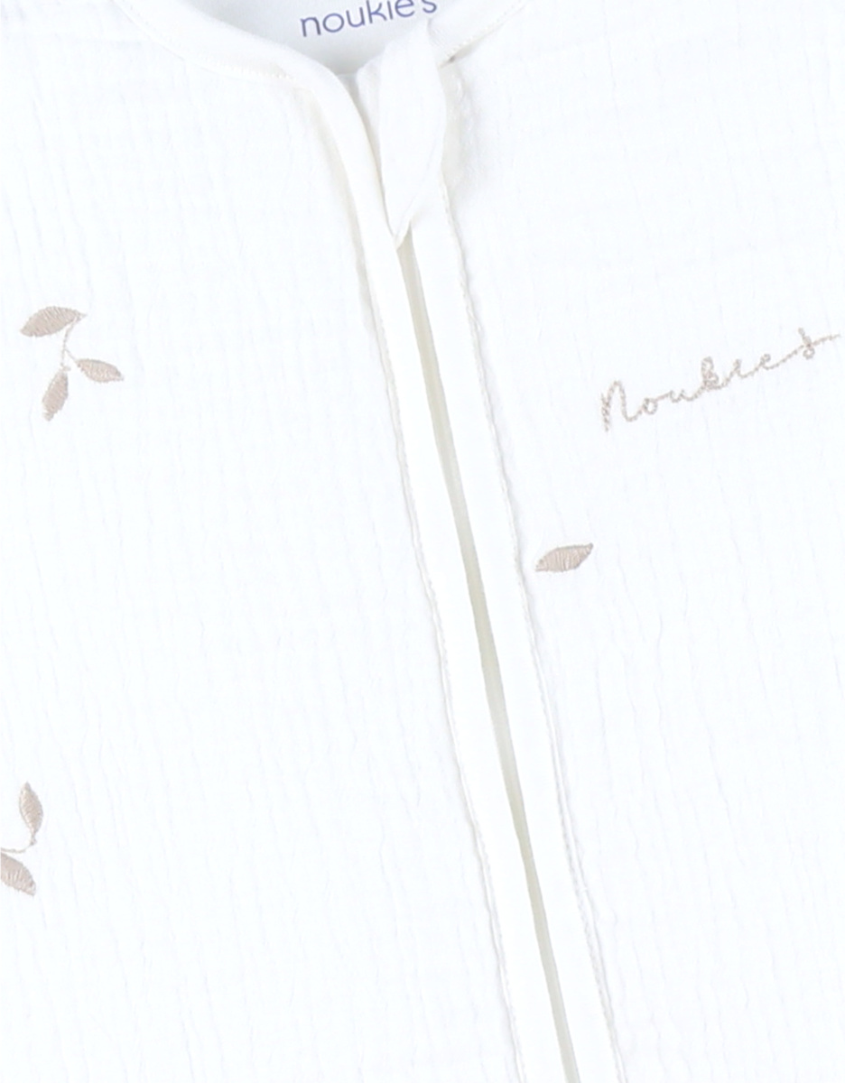 Slaapzak 50cm in gewatteerde mousseline met borduursel
