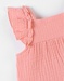 Flared dress in cotton muslin, coral