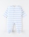Jersey gestreepte 1-delige pyjama, ecru/lichtblauw