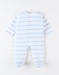 Pyjama 1 pièce rayé en jersey, écru/bleu clair