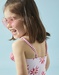 Floral swimsuit with ruffles, light pink/dark pink