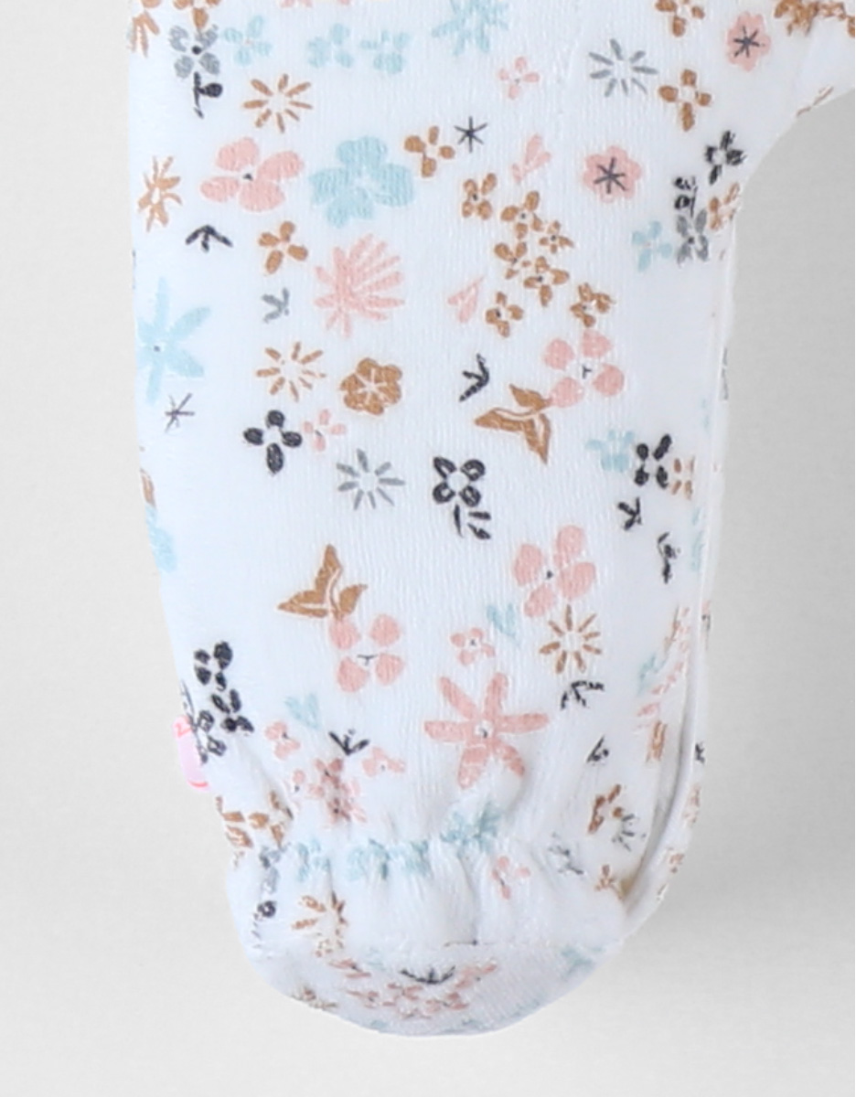 1-piece velvet pyjamas with flowers
