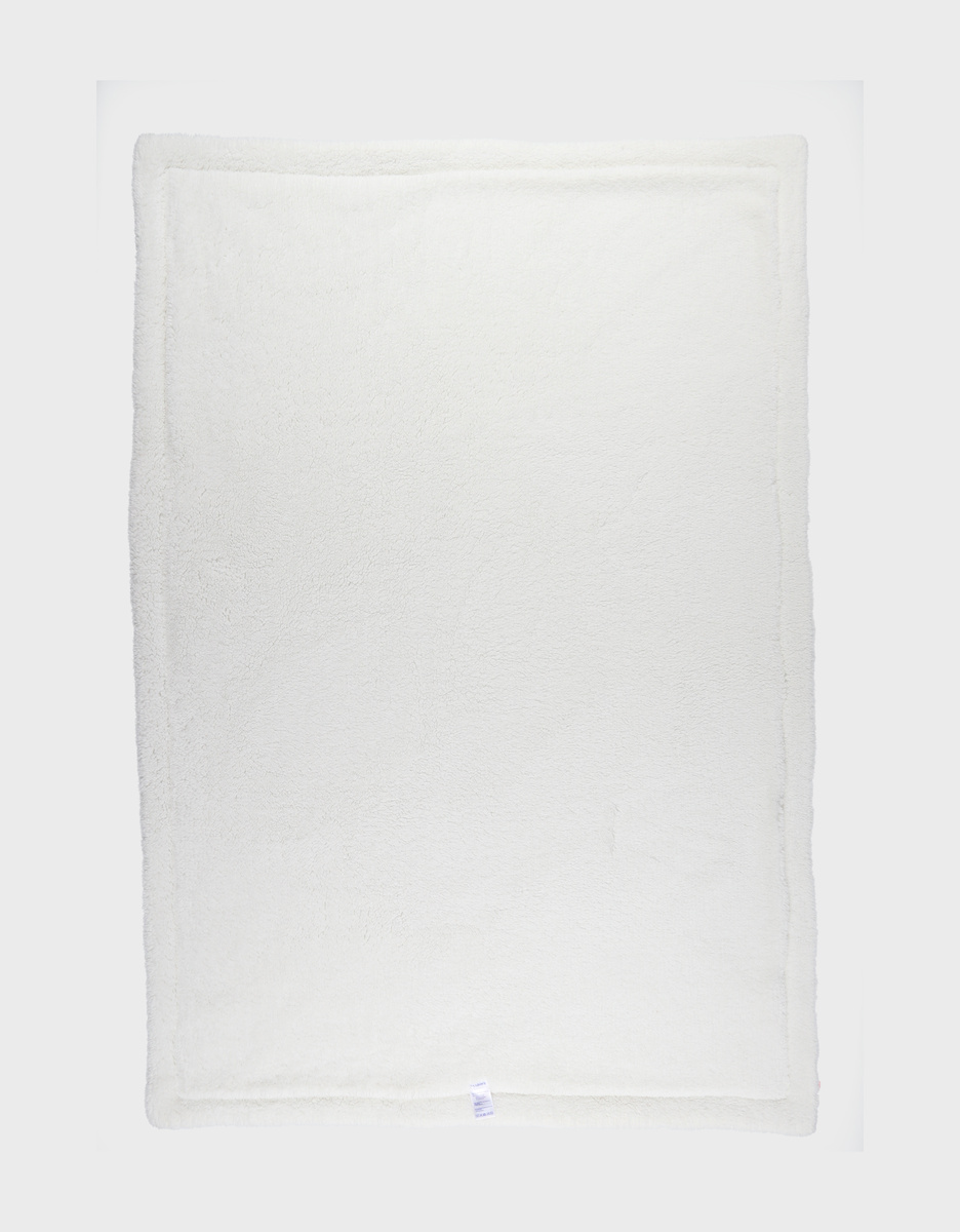 Couverture brodée kaki 100x140 cm en gaze de coton bio