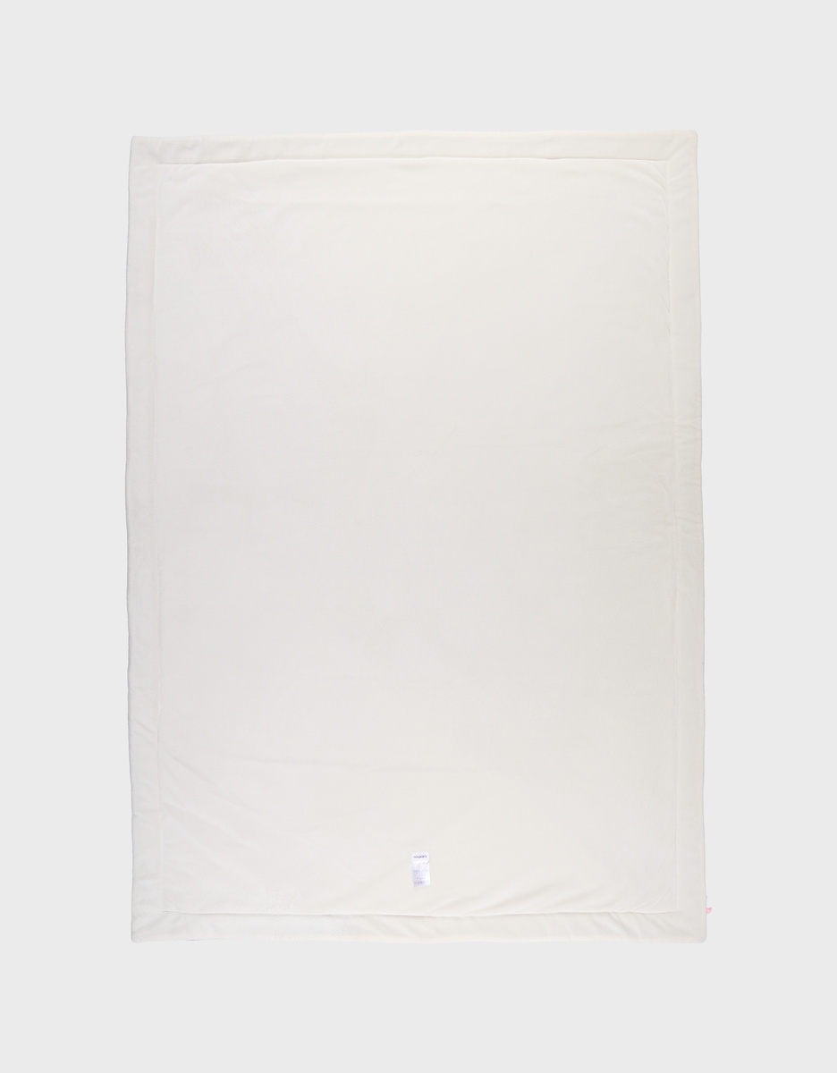 Couverture brodée vert kaki 100x140 cm en Veloudoux®