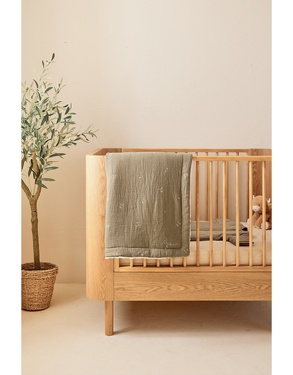 Couverture kaki en gaze coton bio 75x100 cm