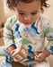 Jersey 1-delige pyjama met dinosaurussenprint, beige