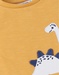 Short-sleeved t-shirtwith dinosaur print, ochre