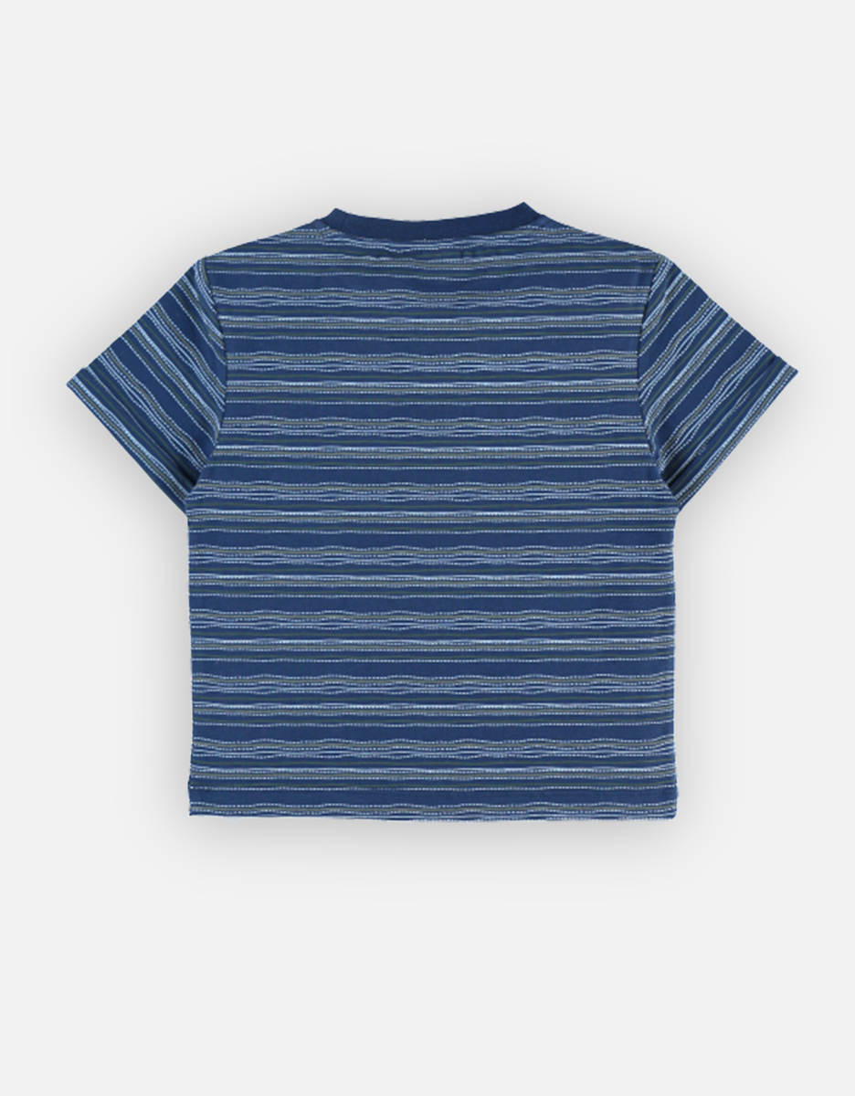 T-shirt rayé en coton BIO, bleu marine