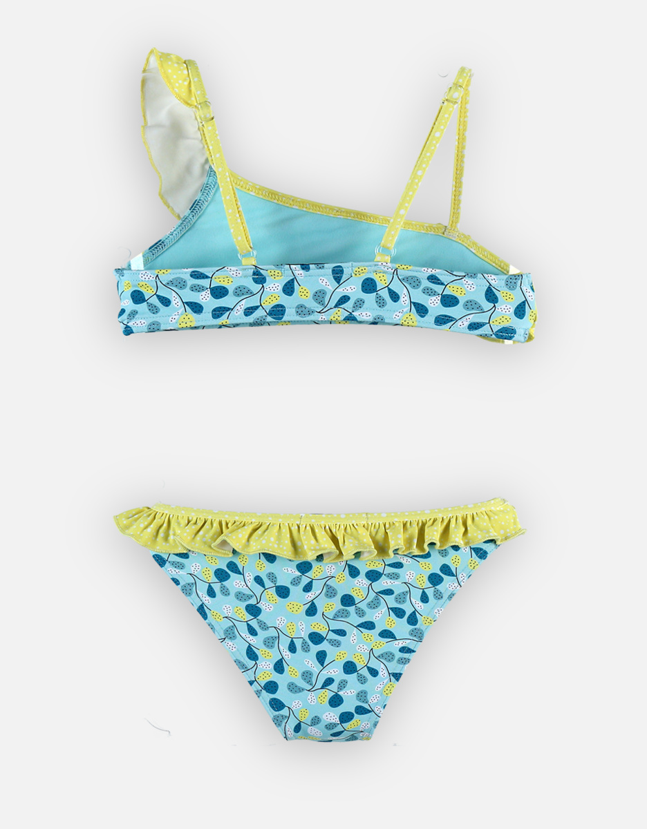 Printed bikini, aqua/lime