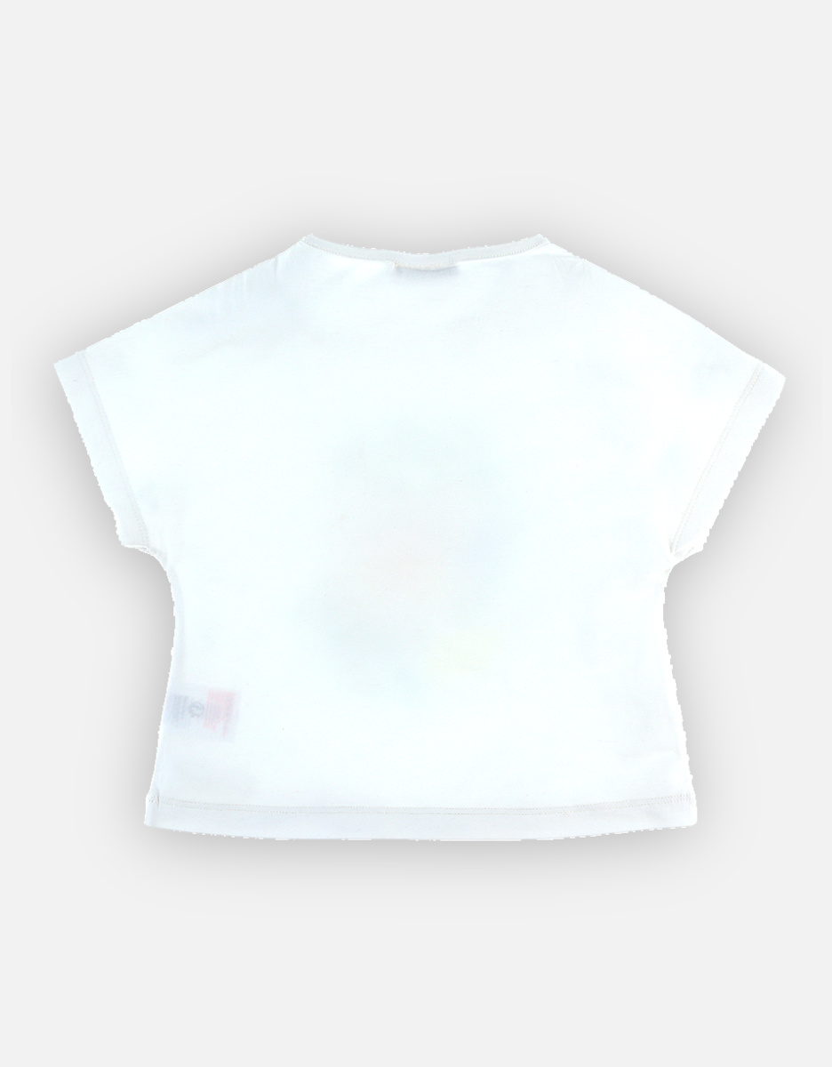 Short-sleeved t-shirt with butterfly print, off-white