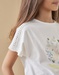 Short-sleeved t-shirt with butterfly print, off-white