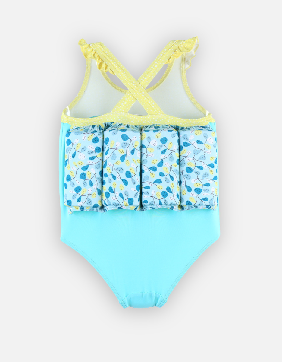 Buoyancy swimsuit with prints, aqua/lime