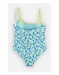 Swimsuit with prints, aqua/lime