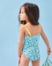 Swimsuit with prints, aqua/lime