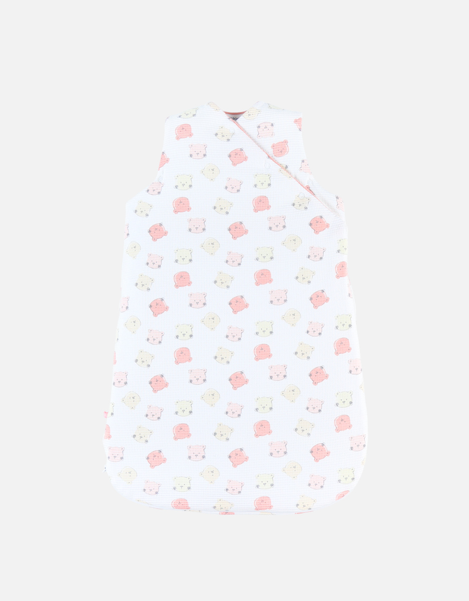 Organic jersey 70cm sleeping bag, off-white/pink