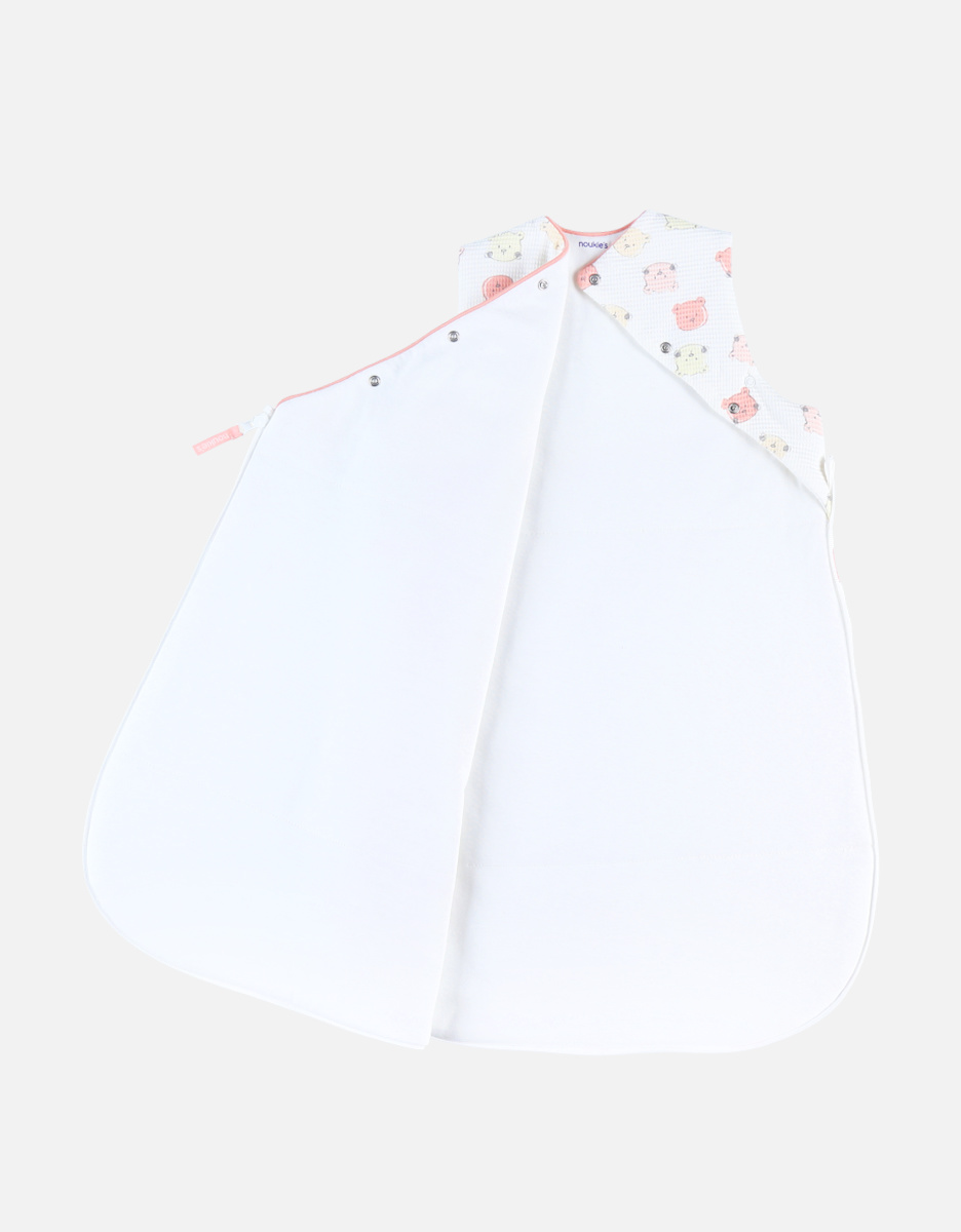 Organic jersey 70cm sleeping bag, off-white/pink