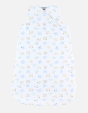 Organic jersey 90cm sleeping bag, off-white/light blue