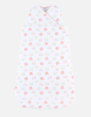 Organic jersey 90cm sleeping bag, off-white/pink