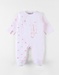 Jersey butterfly and giraffe print 1-piece pyjamas, light pink