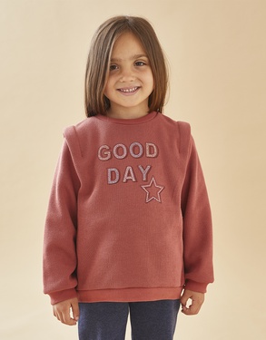 "Good day" sweatshirt, dark pink