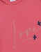 "Love" t-shirt met lange mouwen, framboosrood