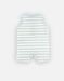 Organic cotton striped romper pyjamas, tricoloured