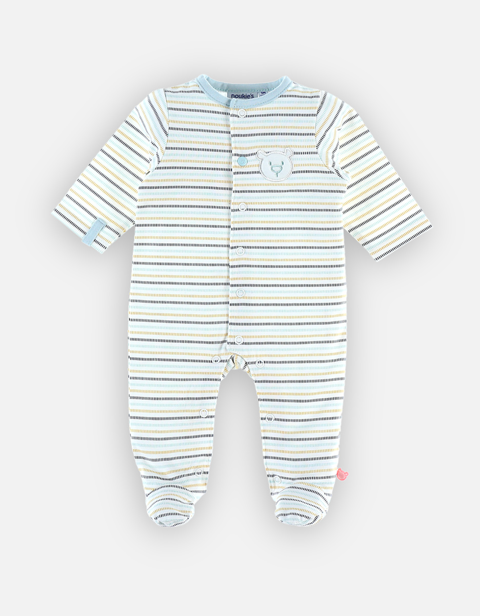 Jersey striped sleep-well pyjamas, off-white