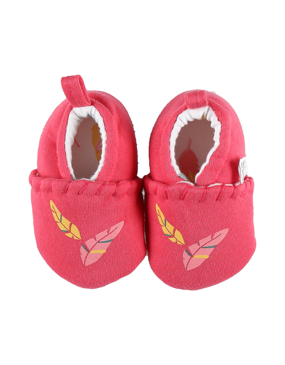 Jersey slippers with feathers