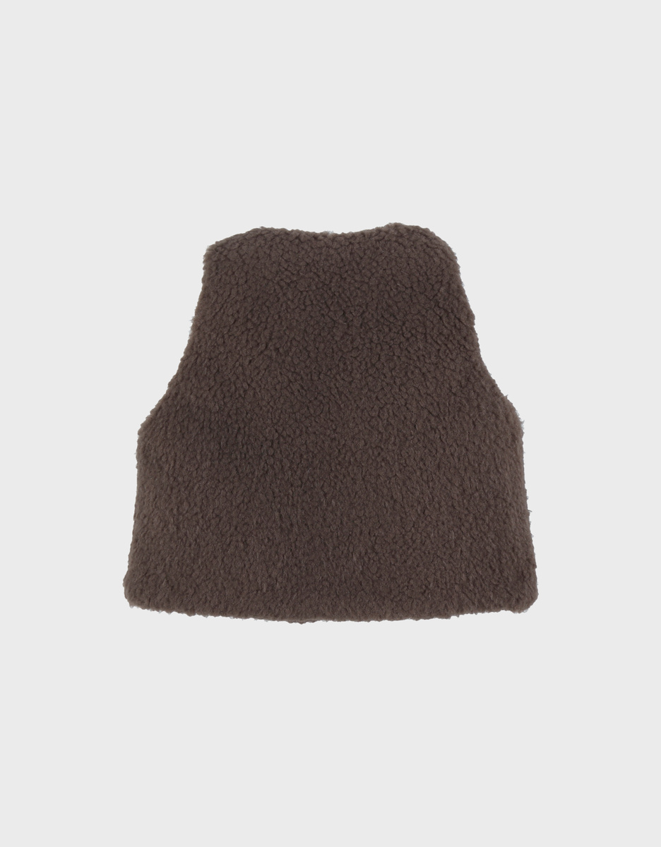 Chocoladekleurige bodywarmer in Groloudoux®
