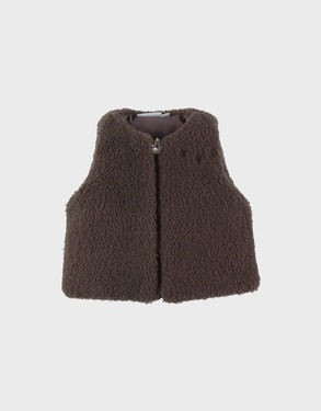 Chocoladekleurige bodywarmer in Groloudoux®
