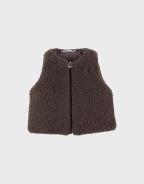 Chocoladekleurige bodywarmer in Groloudoux®
