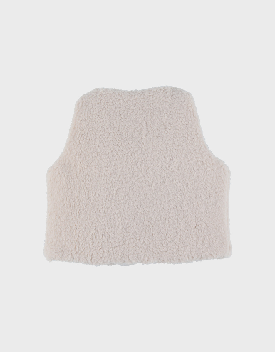 Lattekleurige bodywarmer in Groloudoux®
