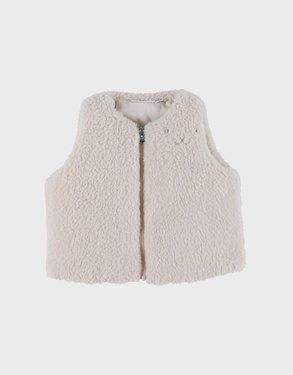 Lattekleurige bodywarmer in Groloudoux®
