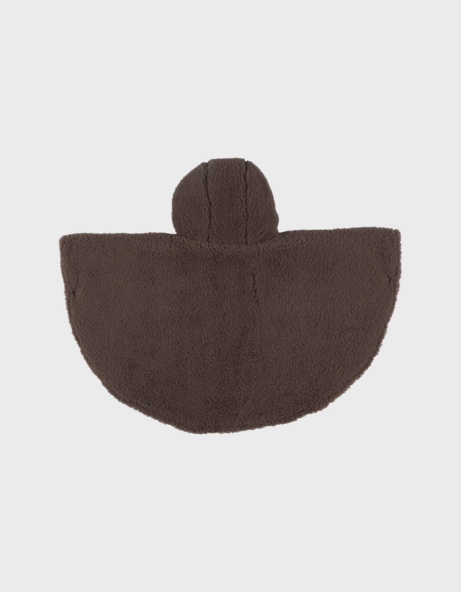 Chocoladekleurige poncho in Groloudoux®
